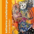 Plakat mit Text und bunter Abbildung vor gelb-orangem Hintergrund