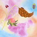 Bunte rundliche fruchtähnliche Flächen und Formen