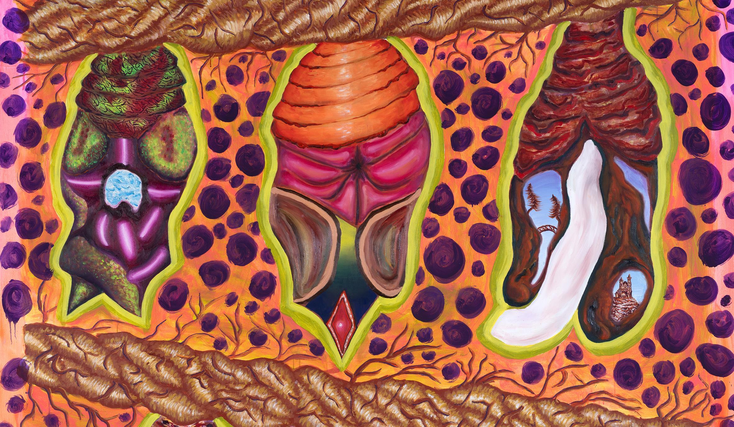 Bunte rundliche Flächen und Formen