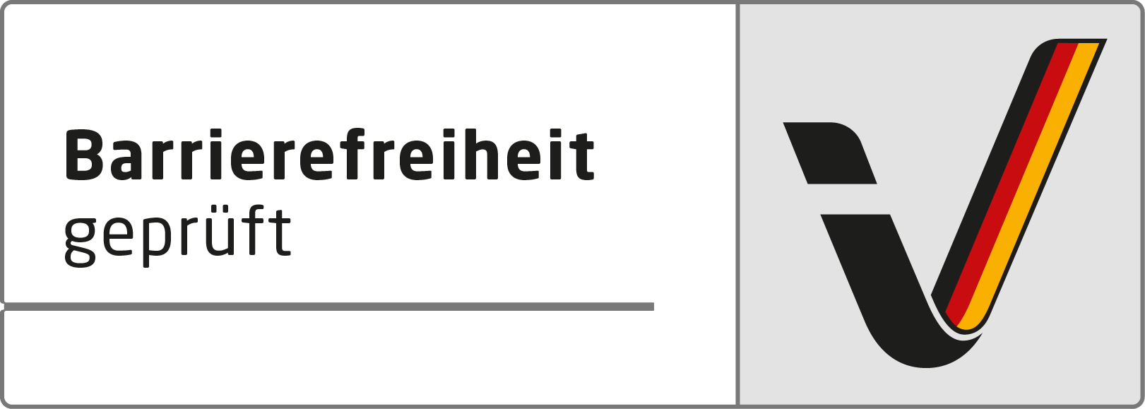 Logo Barrierefreiheit geprüft – Link führt zu weiteren Informationen